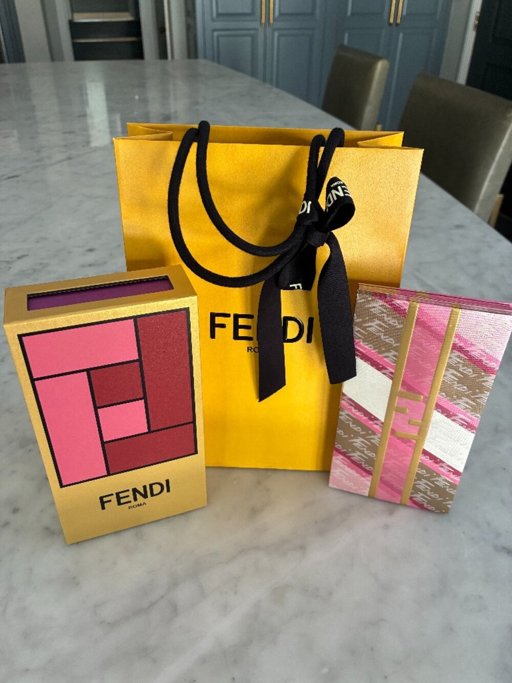 FENDI Greeting Cards (Comes with matching envelopes) + Gift Bag W/ Ribbon